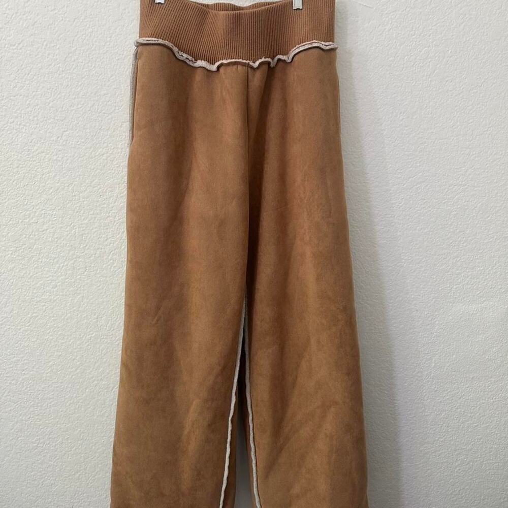 Bohme - Mattie Faux Shearling Pants in Camel - M